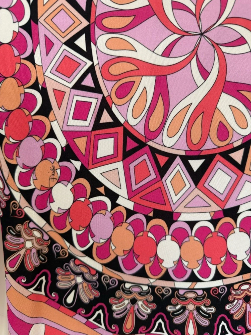Emilio Pucci Dress Pink Geometric Print Long Sleeve IT 38 US 4 Designer Italy - Picture 6 of 9